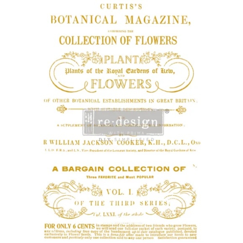 Redesign with Prima Decor Transfer ~ FLOWER COLLECTOR ~ 23.4” x 34”